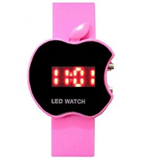 Apple Shape Dial Digital LED Watch, Kid Watch, Battery Operated, Pink Color